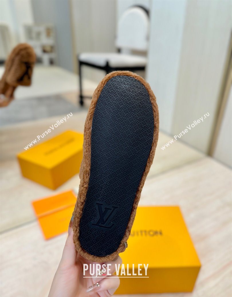 Louis Vuitton Wool Platform Slides Sandal 2cm Brown 2025 LV102206 (MD-251022127)