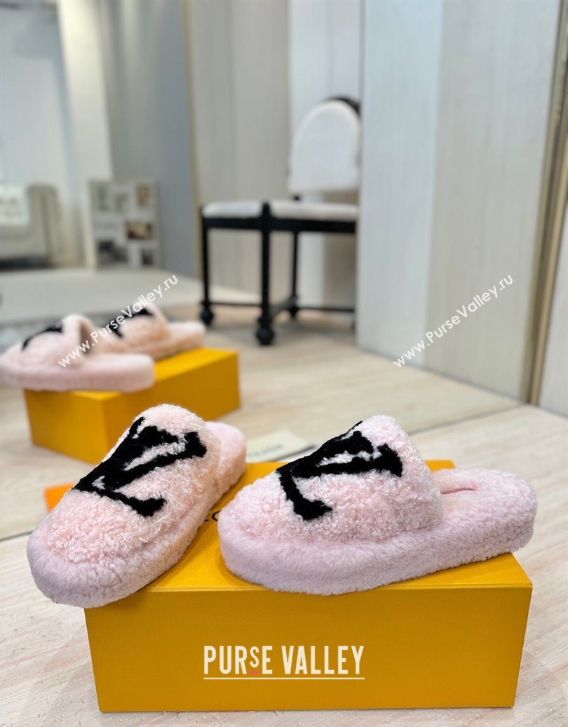 Louis Vuitton Wool Platform Slides Sandal 2cm Pink 2025 LV102206 (MD-251022128)