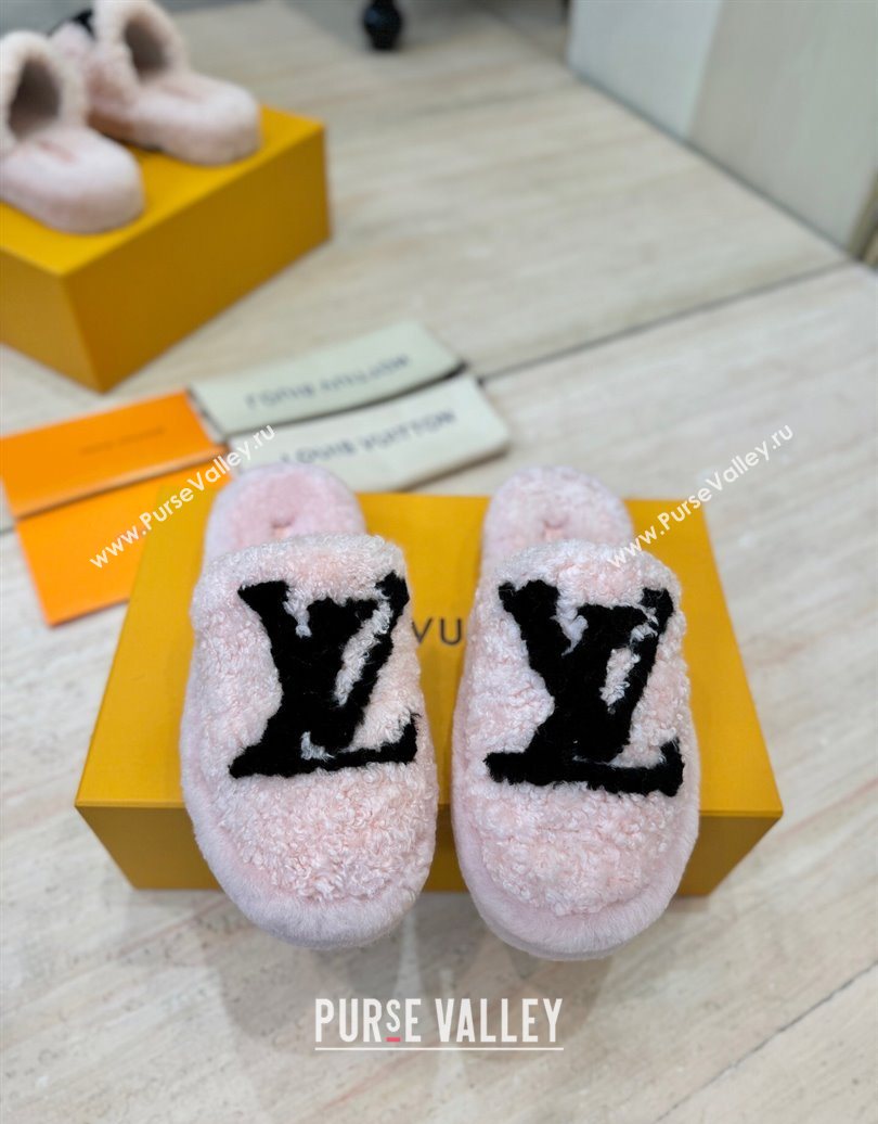 Louis Vuitton Wool Platform Slides Sandal 2cm Pink 2025 LV102206 (MD-251022128)