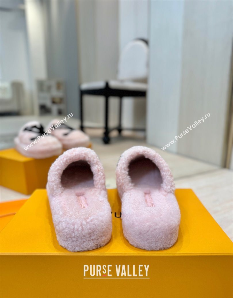 Louis Vuitton Wool Platform Slides Sandal 2cm Pink 2025 LV102206 (MD-251022128)