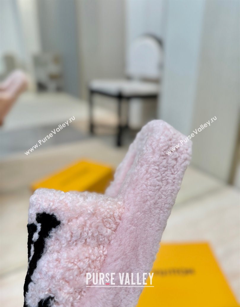 Louis Vuitton Wool Platform Slides Sandal 2cm Pink 2025 LV102206 (MD-251022128)