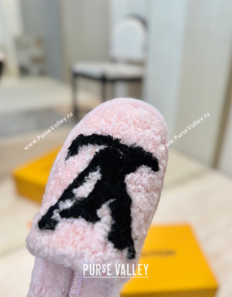 Louis Vuitton Wool Platform Slides Sandal 2cm Pink 2025 LV102206 (MD-251022128)