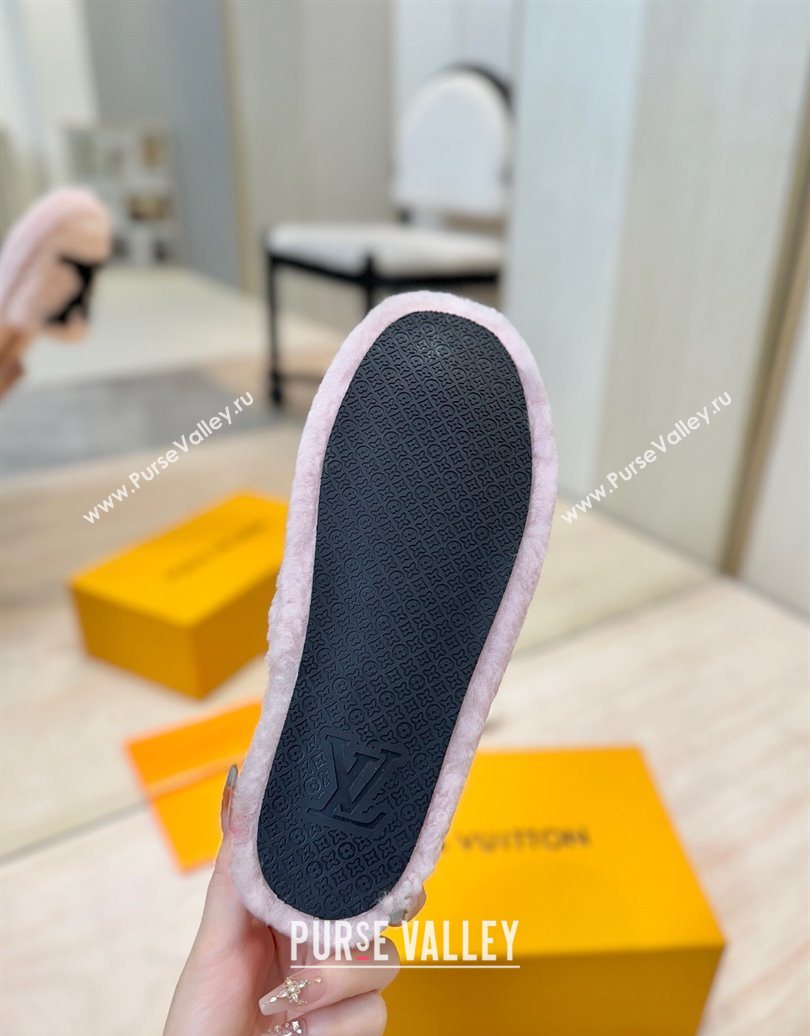 Louis Vuitton Wool Platform Slides Sandal 2cm Pink 2025 LV102206 (MD-251022128)