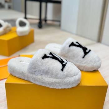 Louis Vuitton Wool Platform Slides Sandal 2cm White 2025 LV102206 (MD-251022129)