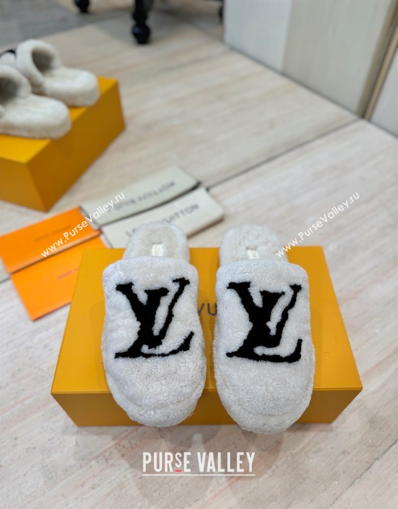 Louis Vuitton Wool Platform Slides Sandal 2cm White 2025 LV102206 (MD-251022129)