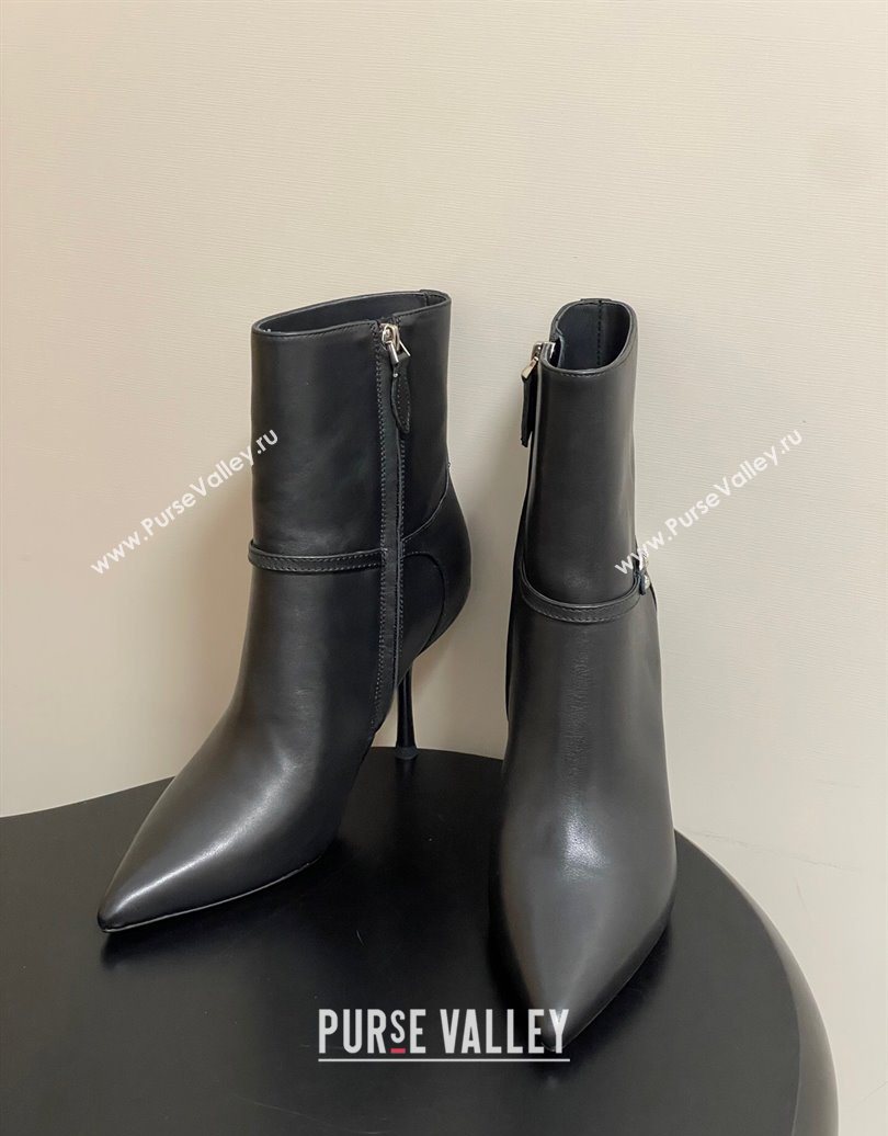 Louis Vuitton 6AM Heel Ankle Boots 9.5cm in Calf Leather with Back Strap Black 2025 1AIUOR (MD-251021150)