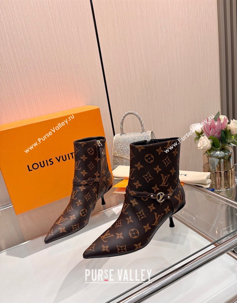 Louis Vuitton 6AM Heel Ankle Boots 5.5cm in Monogram Canvas with Back Strap 2025 1AIUOR (MD-251021154)