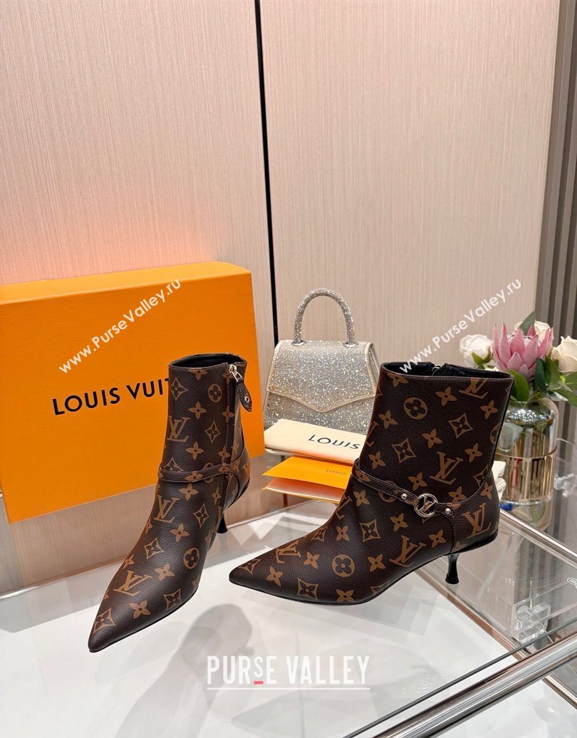Louis Vuitton 6AM Heel Ankle Boots 5.5cm in Monogram Canvas with Back Strap 2025 1AIUOR (MD-251021154)