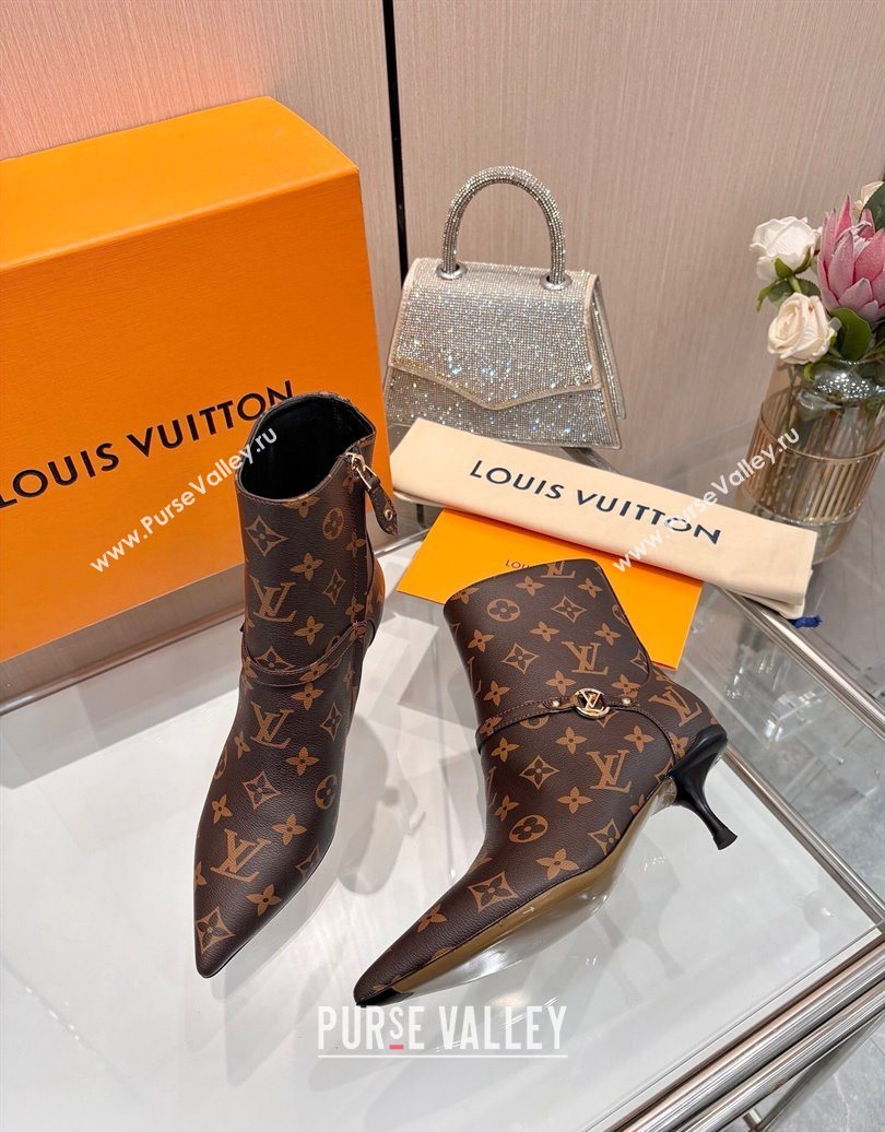 Louis Vuitton 6AM Heel Ankle Boots 5.5cm in Monogram Canvas with Back Strap 2025 1AIUOR (MD-251021154)