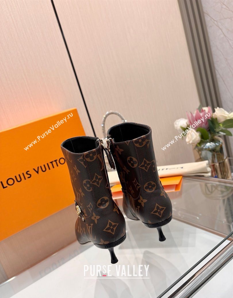 Louis Vuitton 6AM Heel Ankle Boots 5.5cm in Monogram Canvas with Back Strap 2025 1AIUOR (MD-251021154)