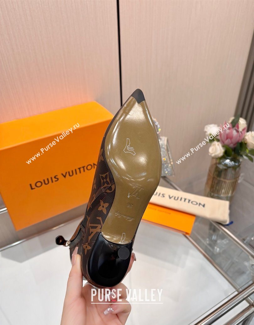 Louis Vuitton 6AM Heel Ankle Boots 5.5cm in Monogram Canvas with Back Strap 2025 1AIUOR (MD-251021154)