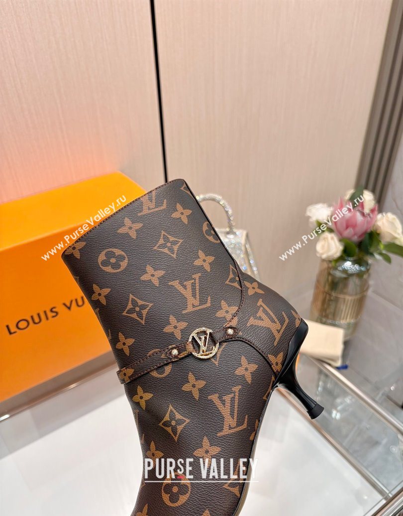 Louis Vuitton 6AM Heel Ankle Boots 5.5cm in Monogram Canvas with Back Strap 2025 1AIUOR (MD-251021154)