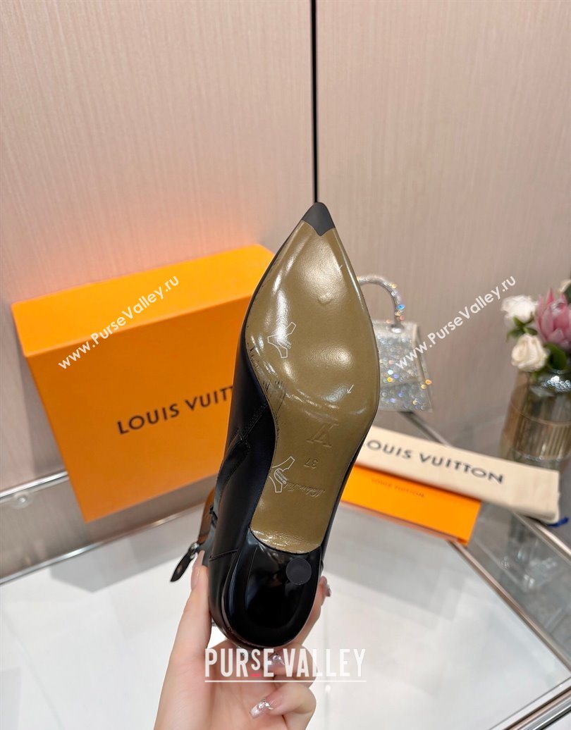 Louis Vuitton 6AM Heel Ankle Boots 5.5cm in Calf Leather with Back Strap Black 2025 1AIUOR (MD-251021152)