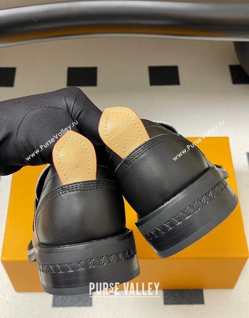 Louis Vuitton LV Bubble Loafers in Calf Leather Black/White 2025 1AIJHI (MD-251022073)