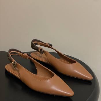Louis Vuitton Legacy Slingback Ballerinas Flat in Leather Brown 2025 1AHOCI (MD-251022135)