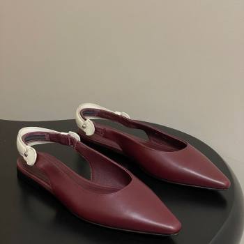 Louis Vuitton Legacy Slingback Ballerinas Flat in Leather Burgundy 2025 1AHOCI (MD-251022136)