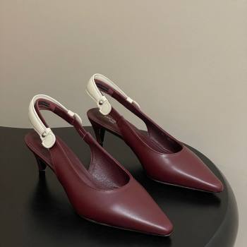 Louis Vuitton Legacy Slingback Pumps 6cm in Leather Burgundy 2025 1AHOCI (MD-251022139)