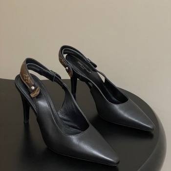 Louis Vuitton Legacy Slingback Pumps 9cm in Leather Black 2025 1AHOCI (MD-251022140)