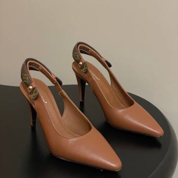 Louis Vuitton Legacy Slingback Pumps 9cm in Leather Brown 2025 1AHOCI (MD-251022141)
