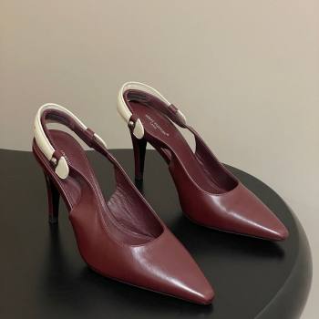 Louis Vuitton Legacy Slingback Pumps 9cm in Leather Burgundy 2025 1AHOCI (MD-251022142)