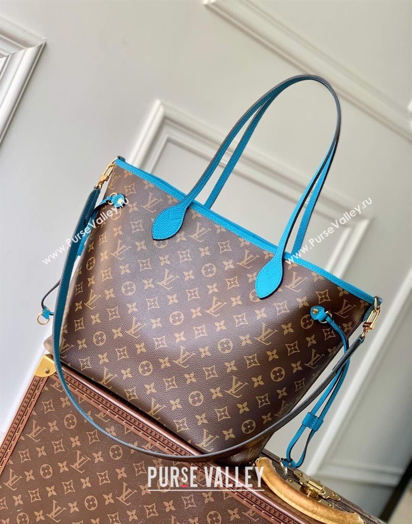 Louis Vuitton Neverfull Bandouliere Inside Out MM Tote bag Monogram Canvas/Gaston Blue Textile 2025 M13753 (KI-251125086)