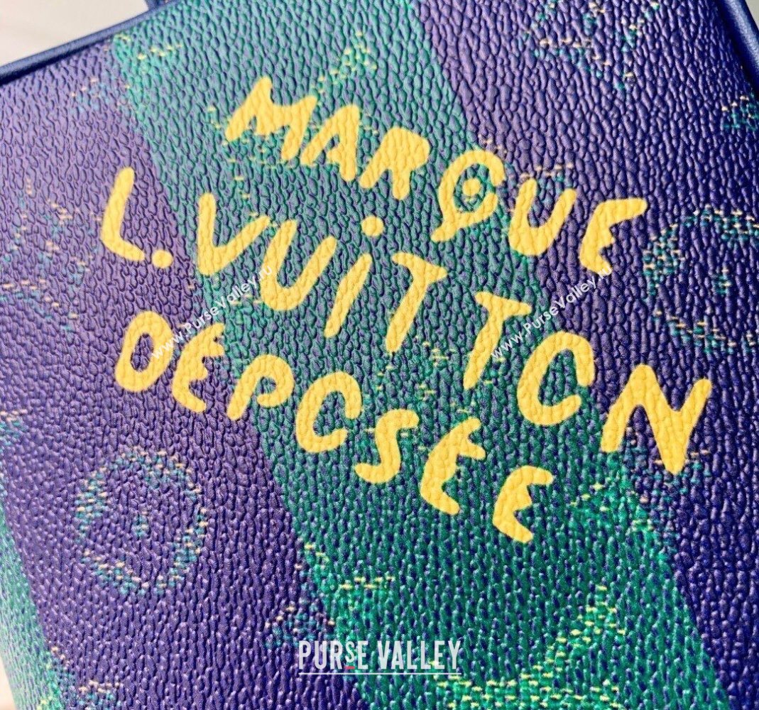 Louis Vuitton Mens Locker Dopp Kit Clutch in Blue Stripes Monogram Heritage Canvas 2025 M25902 (KI-251126020)