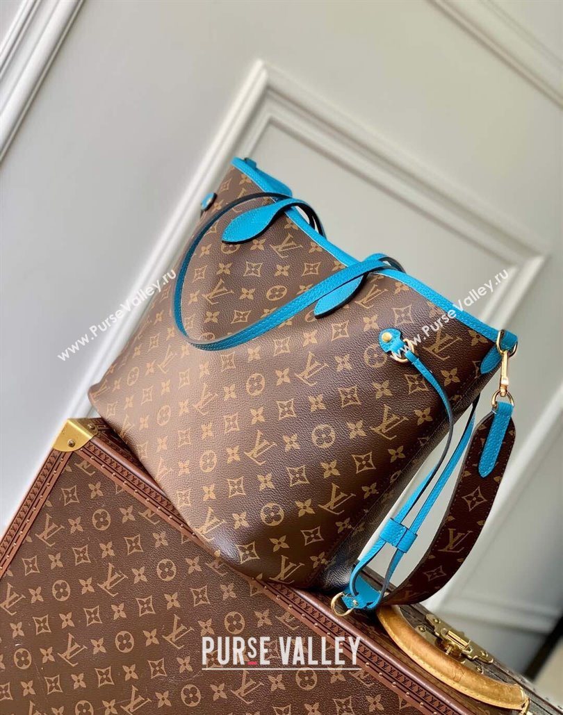 Louis Vuitton Neverfull Bandouliere Inside Out MM Tote bag Monogram Canvas/Gaston Blue Textile 2025 M13753 (KI-251125086)