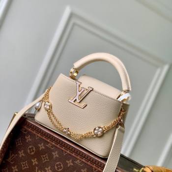 Louis Vuitton Capucines BB Bag in Taurillon Leather M25862 Quartz Beige 2025 (KI-251125092)