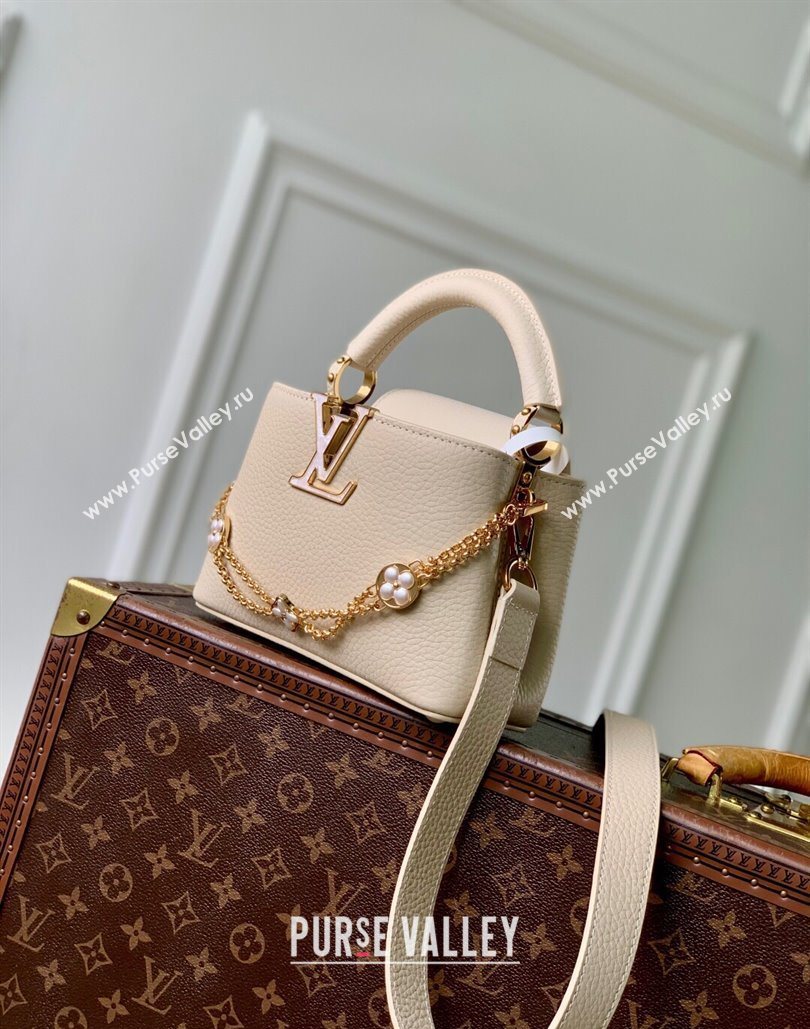 Louis Vuitton Capucines BB Bag in Taurillon Leather M25862 Quartz Beige 2025 (KI-251125092)