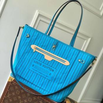 Louis Vuitton Neverfull Bandouliere Inside Out MM Tote bag Monogram Canvas/Gaston Blue Textile 2025 M13753 (KI-251125086)