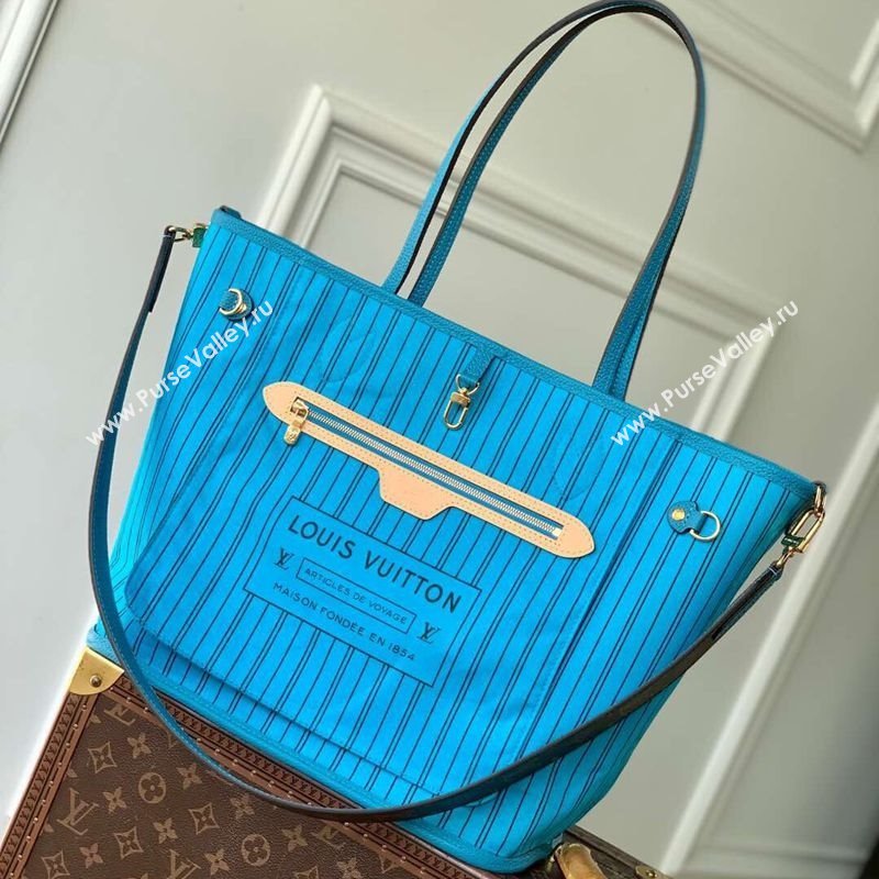 Louis Vuitton Neverfull Bandouliere Inside Out MM Tote bag Monogram Canvas/Gaston Blue Textile 2025 M13753 (KI-251125086)