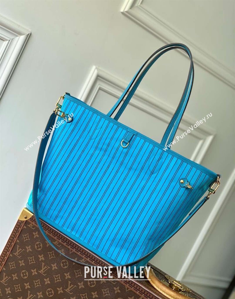 Louis Vuitton Neverfull Bandouliere Inside Out MM Tote bag Monogram Canvas/Gaston Blue Textile 2025 M13753 (KI-251125086)
