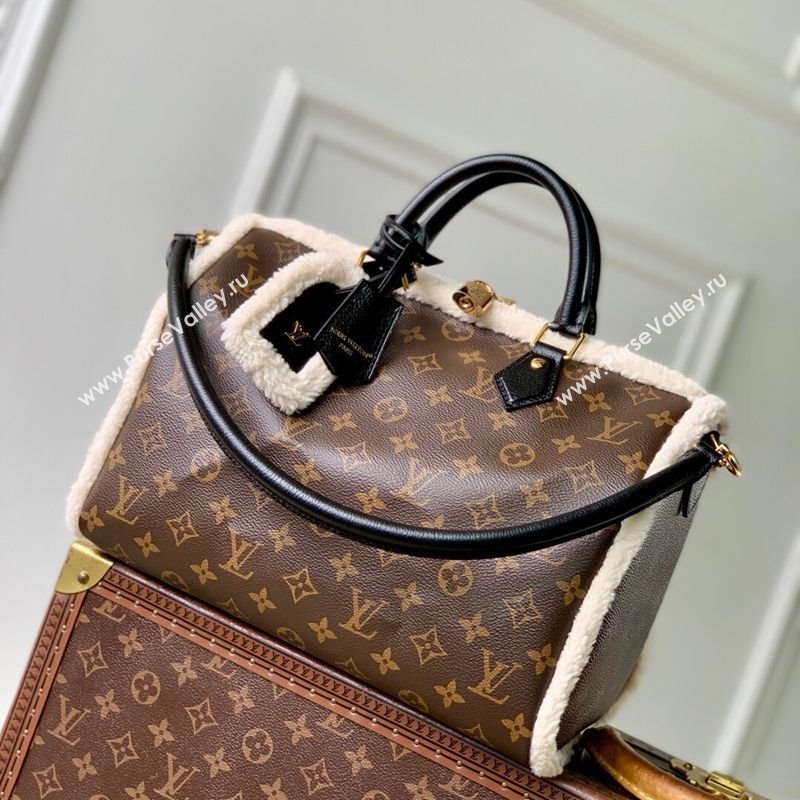 Louis Vuitton Speedy Soft 30 Teddy Bag in Monogram Canvas and Shearling M26326 2025 (KI-251126048)