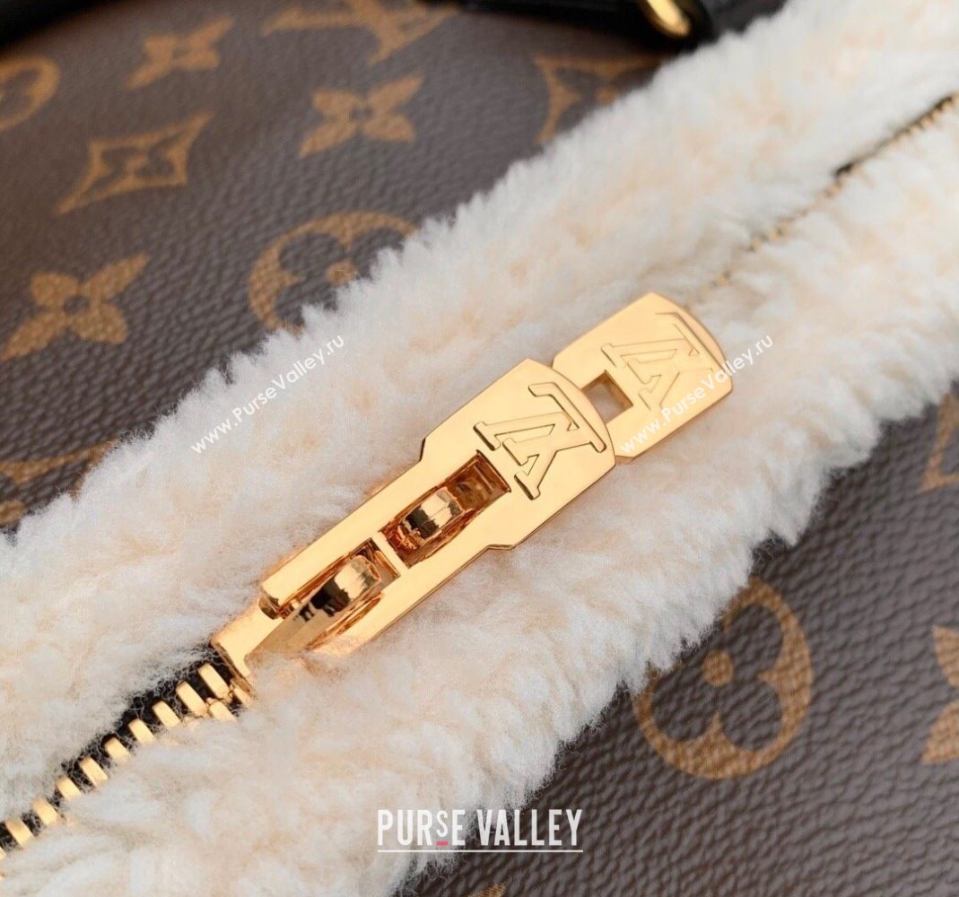 Louis Vuitton Speedy Soft 30 Teddy Bag in Monogram Canvas and Shearling M26326 2025 (KI-251126048)