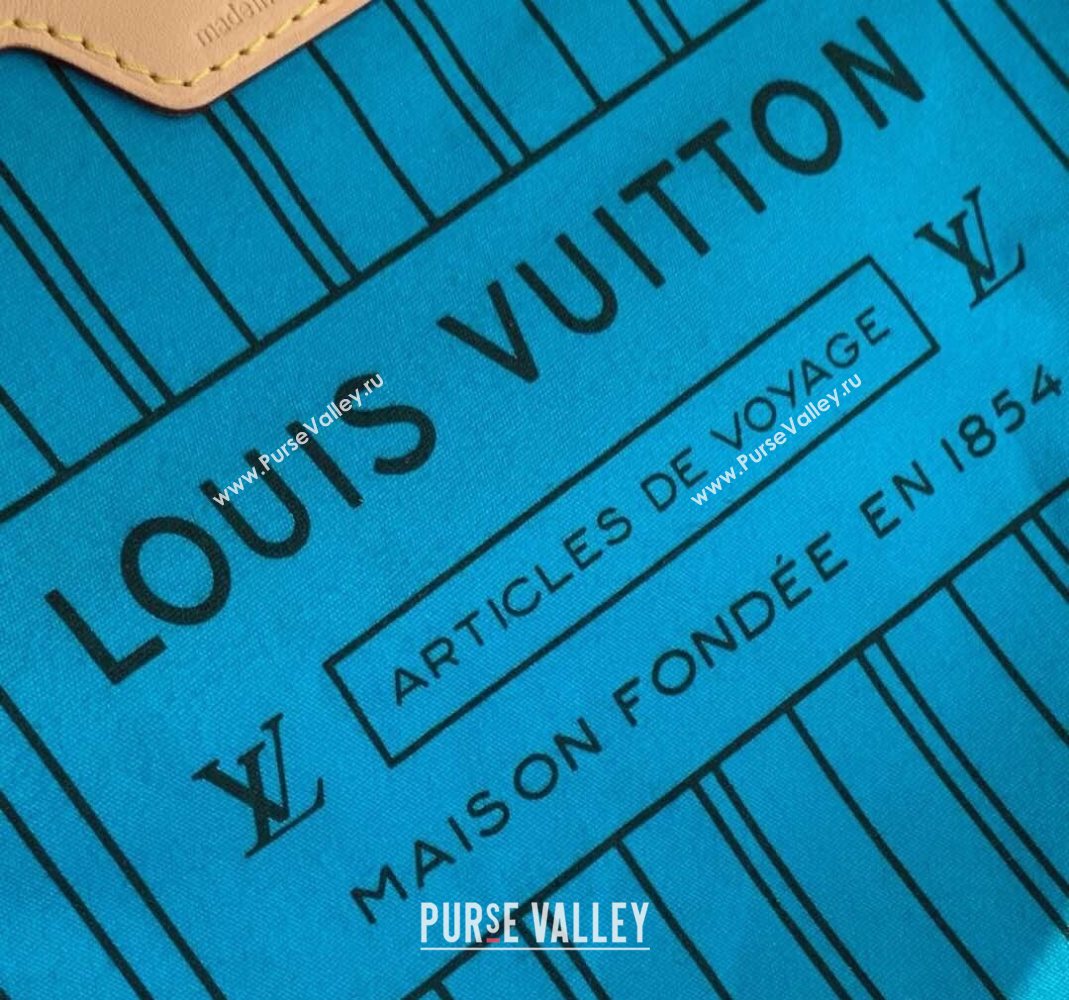 Louis Vuitton Neverfull Bandouliere Inside Out MM Tote bag Monogram Canvas/Gaston Blue Textile 2025 M13753 (KI-251125086)