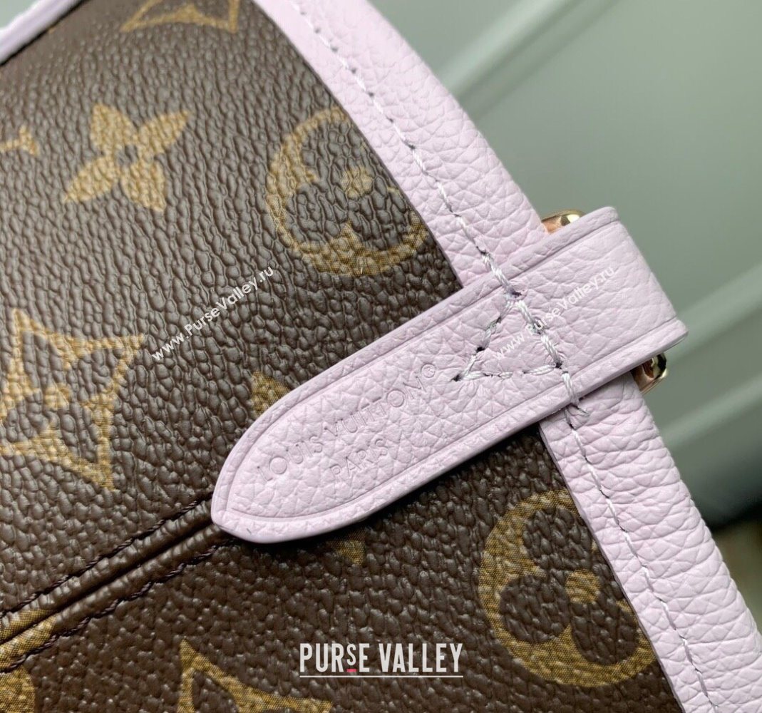 Louis Vuitton Neverfull Inside Out BB Tote Bag in Misty Lilac Purple Leather/Monogram Canvas 2025 M25656 (KI-251125090)