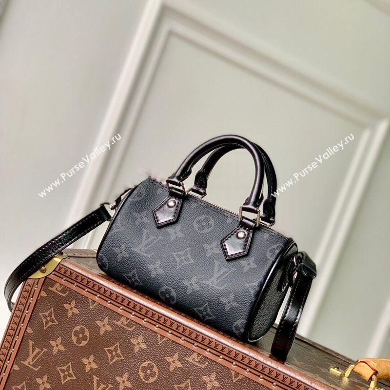 Louis Vuitton Nano Speedy Bag in Black Monogram Eclipse Canvas 2025 M26573 (KI-251125083)