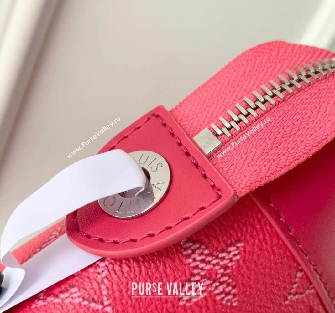 Louis Vuitton Pochette Voyage Souple Pouch in Monogram Heritage Canvas M12665 Pink 2025 (KI-251126049)