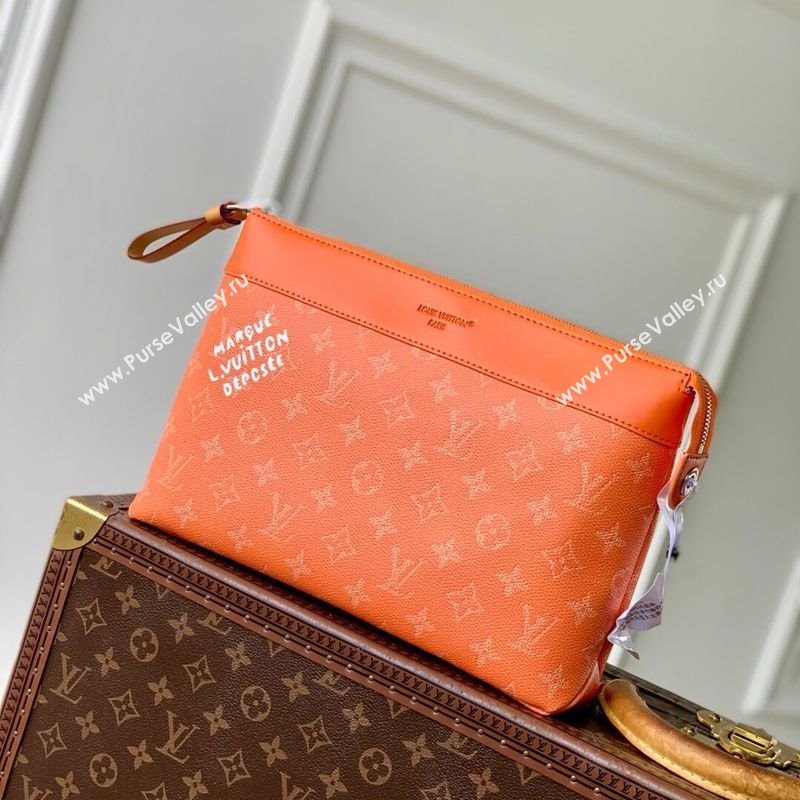 Louis Vuitton Pochette Voyage Souple Pouch in Monogram Heritage Canvas M12665 Orange 2025 (KI-251126050)