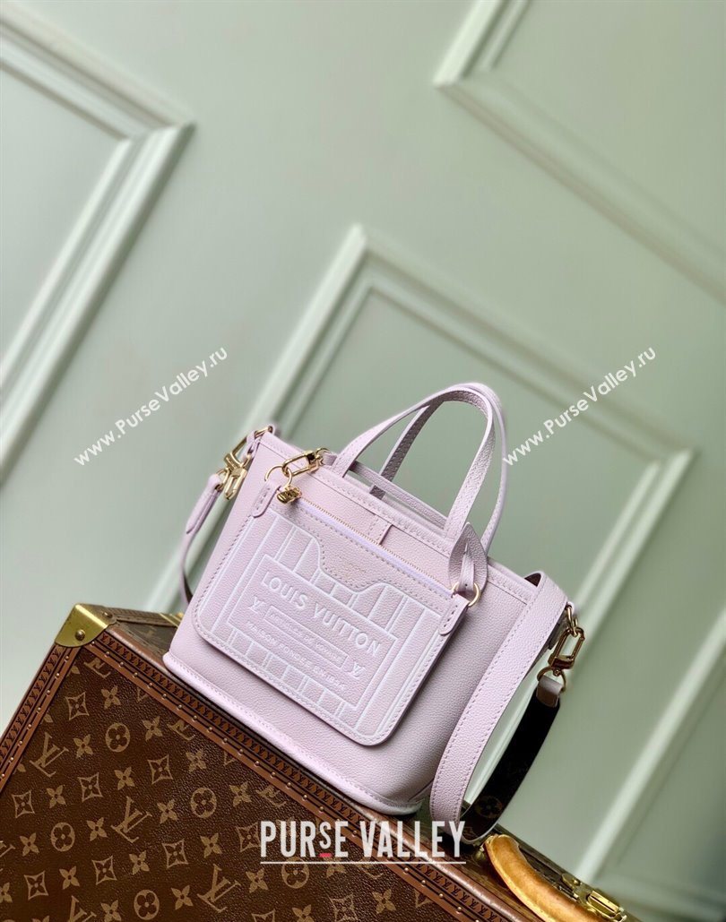 Louis Vuitton Neverfull Inside Out BB Tote Bag in Misty Lilac Purple Leather/Monogram Canvas 2025 M25656 (KI-251125090)