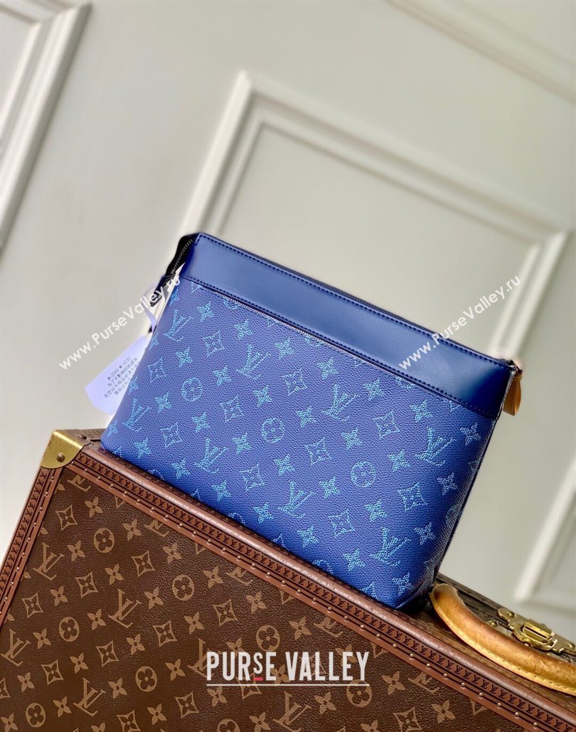 Louis Vuitton Pochette Voyage Souple Pouch in Monogram Heritage Canvas M12665 Blue 2025 (KI-251126051)