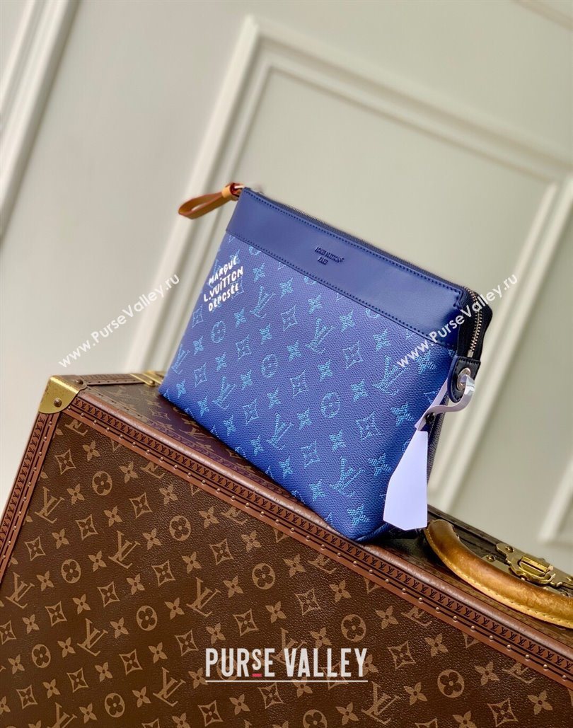 Louis Vuitton Pochette Voyage Souple Pouch in Monogram Heritage Canvas M12665 Blue 2025 (KI-251126051)