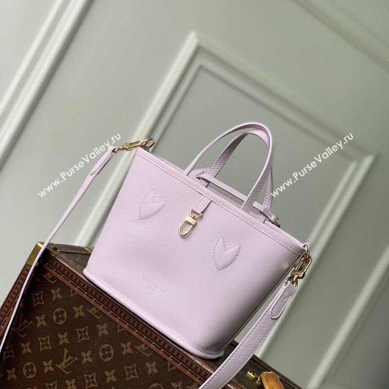 Louis Vuitton Neverfull Inside Out BB Tote Bag in Misty Lilac Purple Leather/Monogram Canvas 2025 M25656 (KI-251125090)