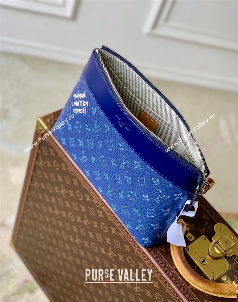 Louis Vuitton Pochette Voyage Souple Pouch in Monogram Heritage Canvas M12665 Blue 2025 (KI-251126051)
