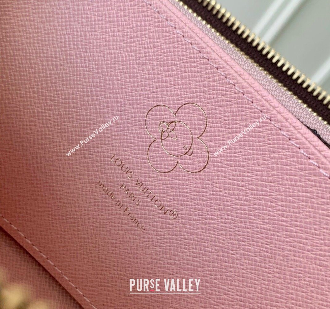 Louis Vuitton Vivienne Winter Holiday Zippy Wallet Monogram Snowy Pearl Pink/Monogram Canvas M26256 (KI-251125108)