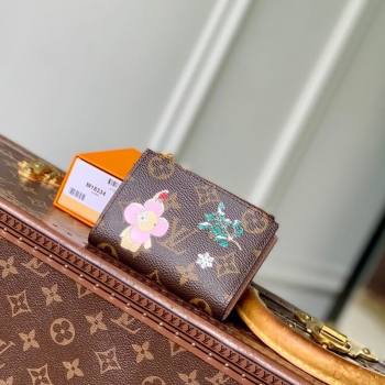 Louis Vuitton Vivienne Winter Holiday Lisa Wallet Monogram Canvas/Snowy Pearl Pink 2025 M15334 (KI-251125109)