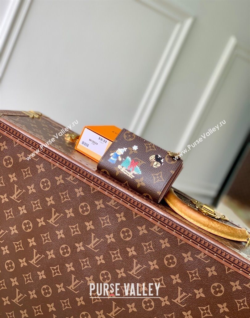Louis Vuitton Vivienne Winter Holiday Lisa Wallet Monogram Canvas/Snowy Pearl Pink 2025 M15334 (KI-251125109)