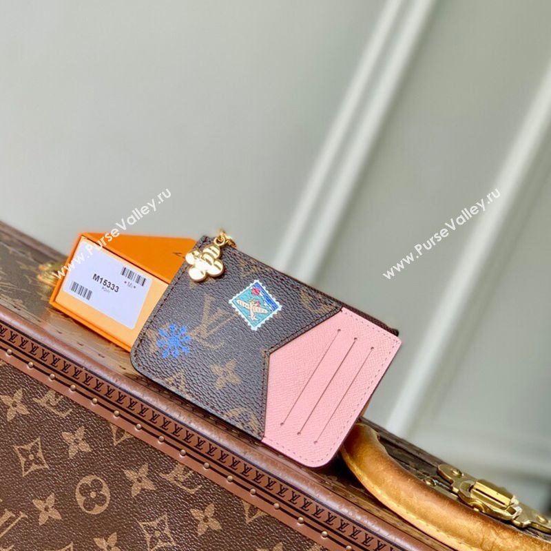 Louis Vuitton Vivenne Winter Holiday Romy Card Holder Monogram Canvas/Snowy Pearl Pink 2025 M15333 (KI-251125110)