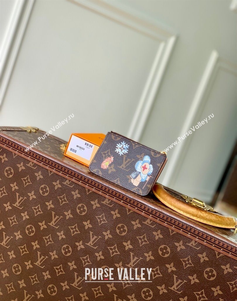 Louis Vuitton Vivenne Winter Holiday Romy Card Holder Monogram Canvas/Snowy Pearl Pink 2025 M15333 (KI-251125110)