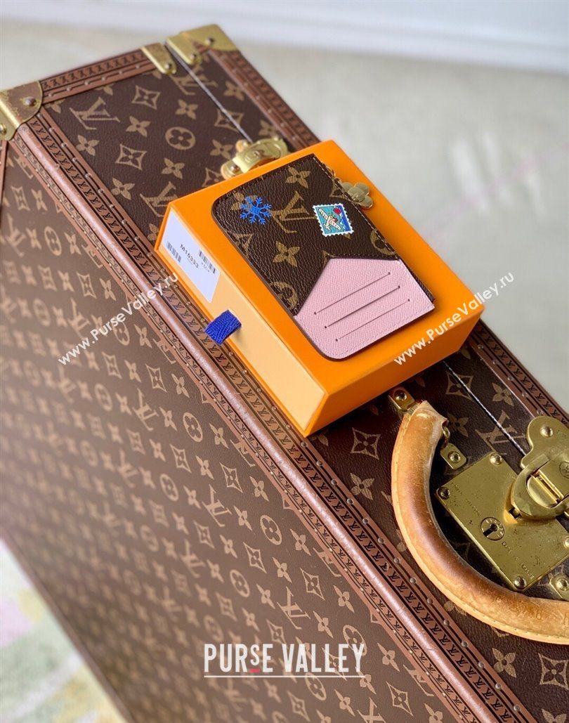 Louis Vuitton Vivenne Winter Holiday Romy Card Holder Monogram Canvas/Snowy Pearl Pink 2025 M15333 (KI-251125110)